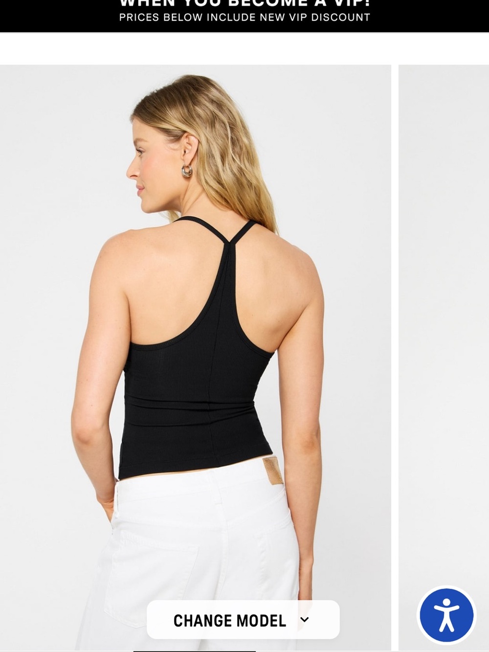 Fabletics Black Ribbed Racerback Tank - Picture 2 of 3